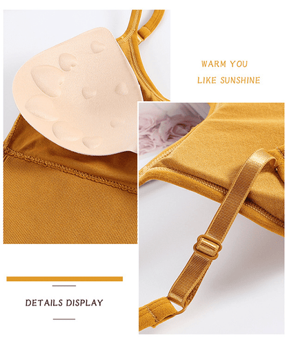 Seamless Wireless Padded Crop Top Bra - U-Back Sling Vest with Removable Pads