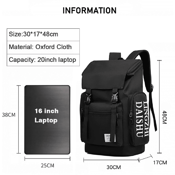 Large Capacity Men's Backpack: Outdoor Travel, Business Commute, Laptop Rucksack