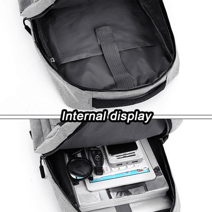 Men's Large Capacity Laptop Backpack Set with USB Charging Port