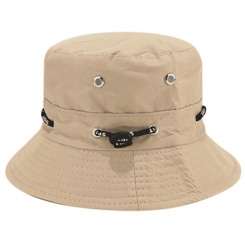 Unisex Outdoor Sun Protection Bucket Hat - Casual Beige Fisherman Style