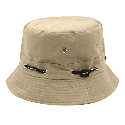Unisex Outdoor Sun Protection Bucket Hat - Casual Beige Fisherman Style