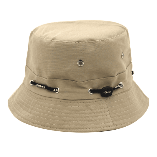 Unisex Outdoor Sun Protection Bucket Hat - Casual Beige Fisherman Style