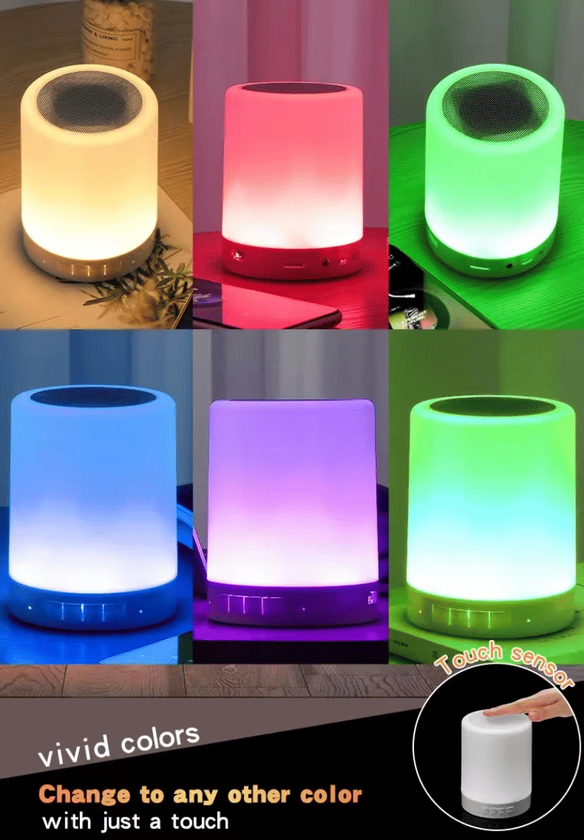 Y38 Smart Wake-Up Light, Touch Control, White Noise, 8 Alarm Bluetooth Speaker