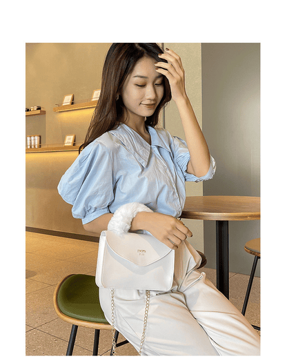 Elegant Hot Stamping Chain Crossbody Bag for Women - Portable Small Handbag