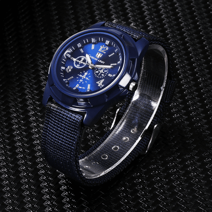 Durable Men's Military Outdoor Sports Watch - Braided Nylon Strap, Quartz Movement