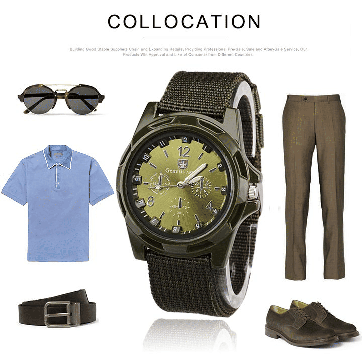 Durable Men's Military Outdoor Sports Watch - Braided Nylon Strap, Quartz Movement