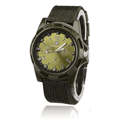 Durable Men's Military Outdoor Sports Watch - Braided Nylon Strap, Quartz Movement