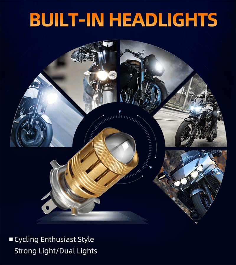 RV11 Bi-LED Motorcycle Headlight Bulb H4 32W 16000 Lumens Dual Color