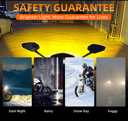 RV11 Bi-LED Motorcycle Headlight Bulb H4 32W 16000 Lumens Dual Color