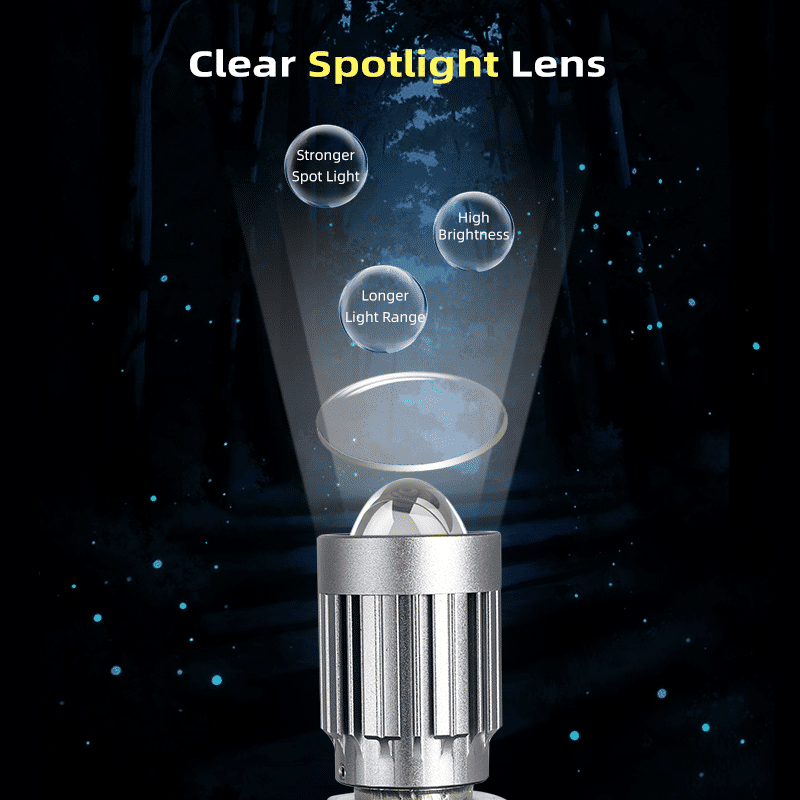 V10 Motorcycle LED Headlight Bulb: 12000Lm Dual-Color 24W Hi/Lo Beam