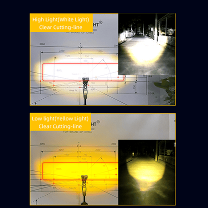 V10 Motorcycle LED Headlight Bulb: 12000Lm Dual-Color 24W Hi/Lo Beam