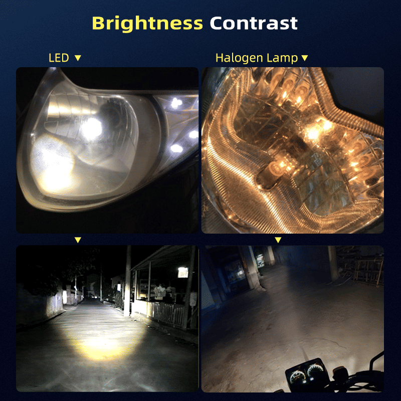 V10 Motorcycle LED Headlight Bulb: 12000Lm Dual-Color 24W Hi/Lo Beam