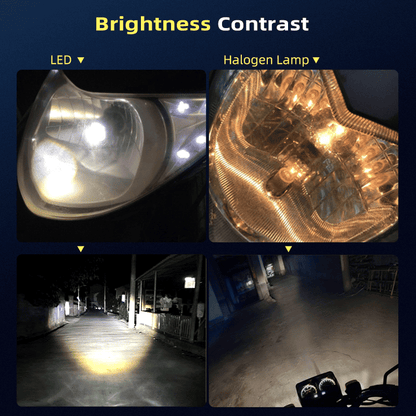 V10 Motorcycle LED Headlight Bulb: 12000Lm Dual-Color 24W Hi/Lo Beam