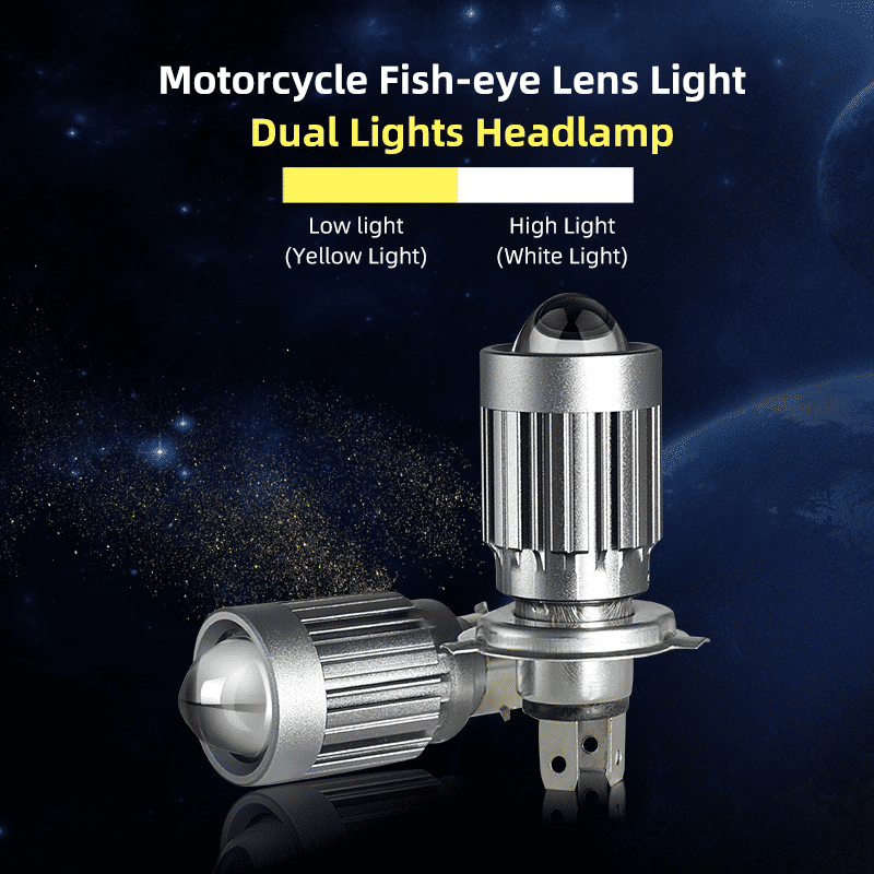 V10 Motorcycle LED Headlight Bulb: 12000Lm Dual-Color 24W Hi/Lo Beam