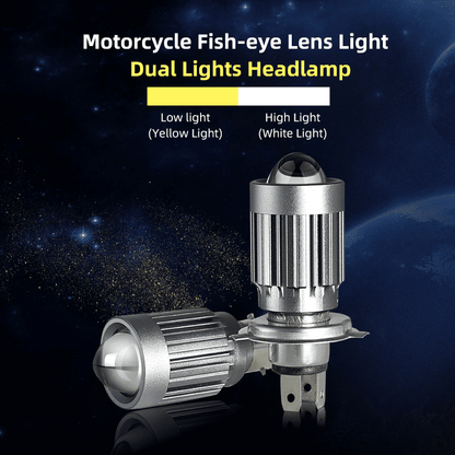 V10 Motorcycle LED Headlight Bulb: 12000Lm Dual-Color 24W Hi/Lo Beam