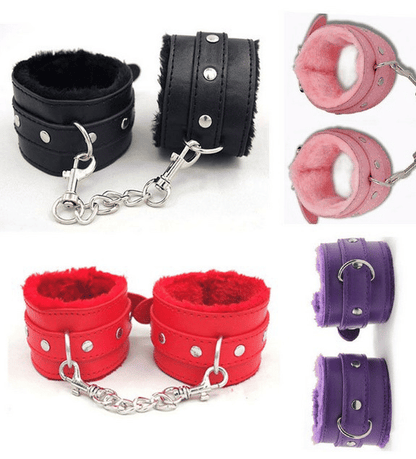 HW Premium Leather Chain Handcuffs Restraints - Adult Sex Toys for Couples