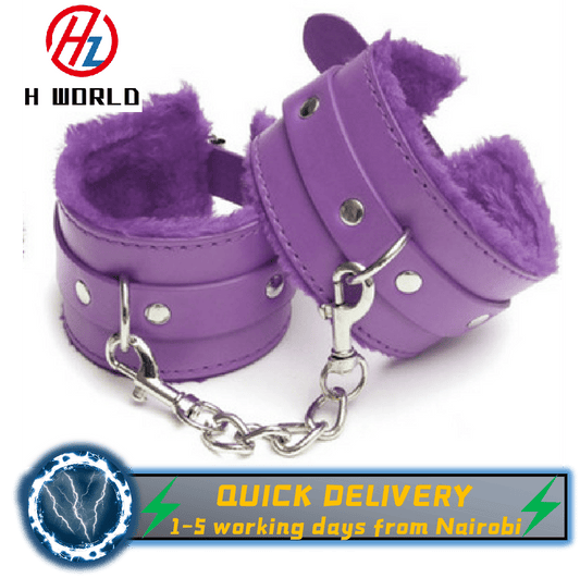 HW Premium Leather Chain Handcuffs Restraints - Adult Sex Toys for Couples