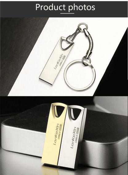 Premium Metal USB Flash Drive: High-Speed 2.0 Data Storage Disk, 16GB 32GB 64GB