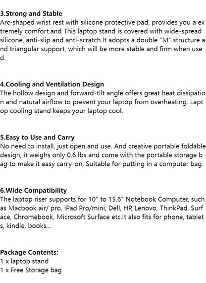 RichRipple Premium Aluminum Alloy Foldable Laptop Stand - Ergonomic Adjustable Riser