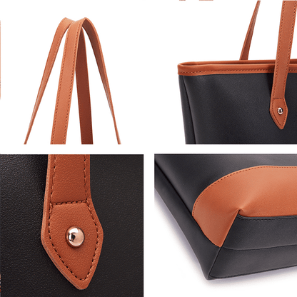 4-Piece Women's Handbag Set: Retro Elegant Large Capacity Shoulder Tote Bags