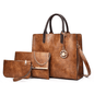 Versatile 3-Piece Women's PU Leather Handbag Set: Tote, Crossbody, Clutch