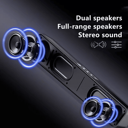 Premium Portable Bluetooth Sound Bar Speaker: Wireless Stereo System, Multi-Input Audio