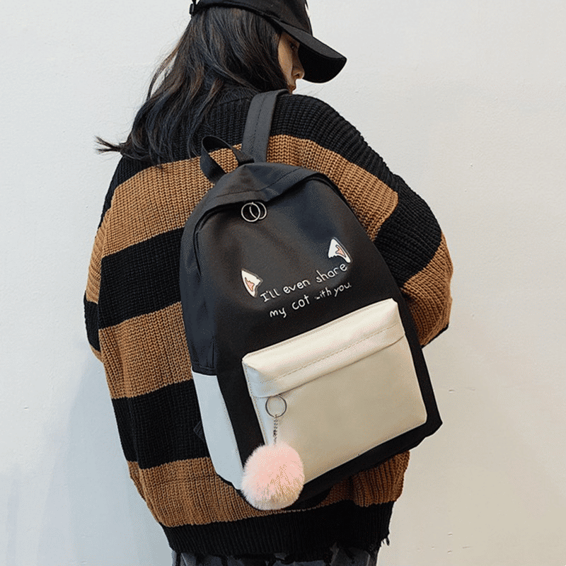 Stylish 4-Piece Nylon Handbag Set: Backpack, Tote, Crossbody, Clutch, Wallet