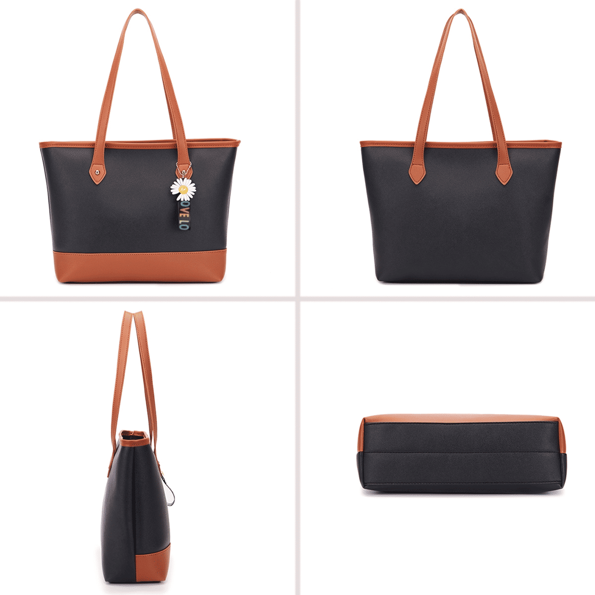 4-Piece Women's Handbag Set: Retro Elegant Large Capacity Shoulder Tote Bags