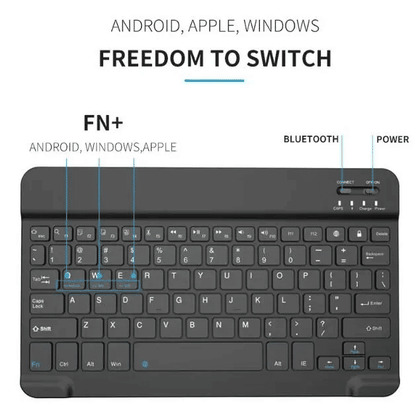 Ultra-Portable JC Mini Bluetooth Wireless Rechargeable Keyboard for Tablets & Laptops