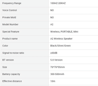 JC A2 Portable Bluetooth Speaker: Super Volume, Wireless, Metal, Call Mic