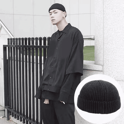 Unisex Fashion Hip Hop Skullcap Beanie, Warm Brimless Knit Melon Cap for Men & Women