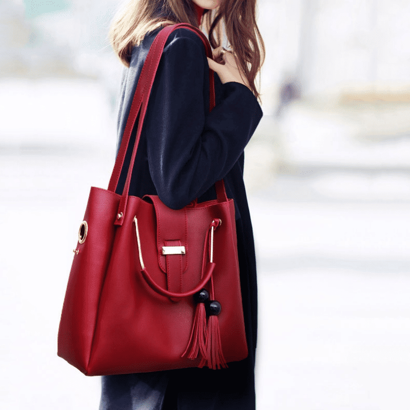 Stylish 3-Piece Women's Handbag Set: Tote, Crossbody, Purse for Ladies