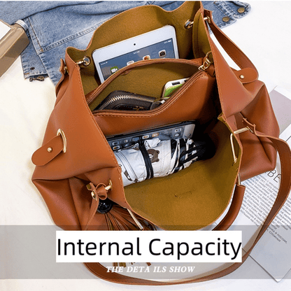 Stylish 3-Piece Women's Handbag Set: Tote, Crossbody, Purse for Ladies