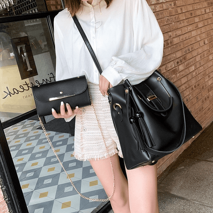 Stylish 3-Piece Women's Handbag Set: Tote, Crossbody, Purse for Ladies