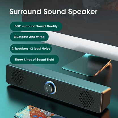 Powerful 4D Surround Bluetooth Soundbar for TV, Computer, Home Theater Stereo