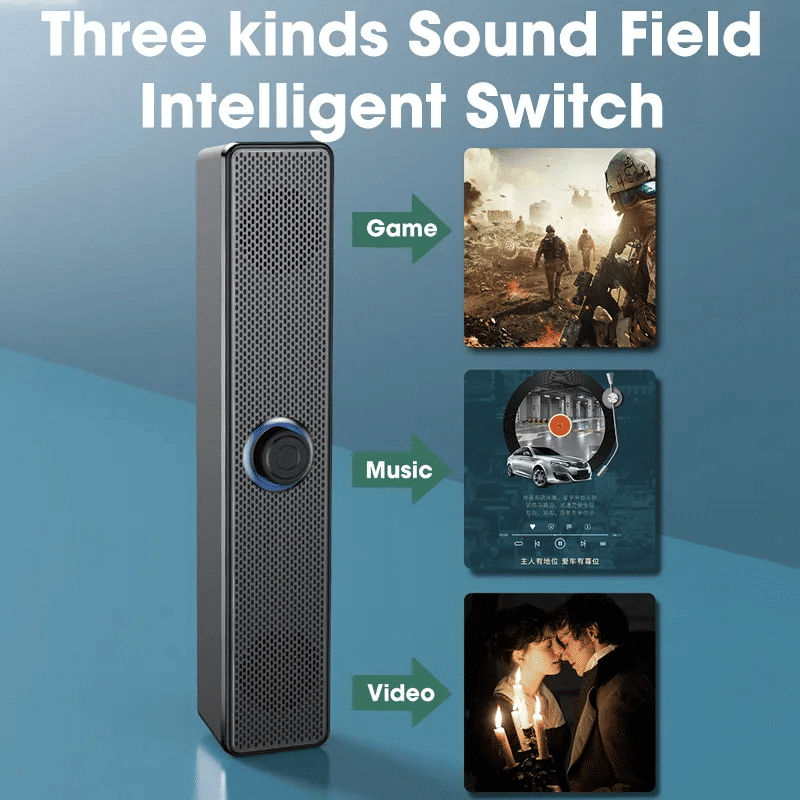 Powerful 4D Surround Bluetooth Soundbar for TV, Computer, Home Theater Stereo