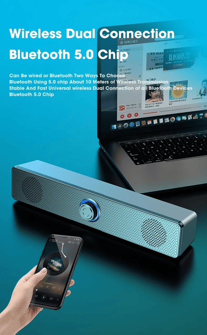 Powerful 4D Surround Bluetooth Soundbar for TV, Computer, Home Theater Stereo