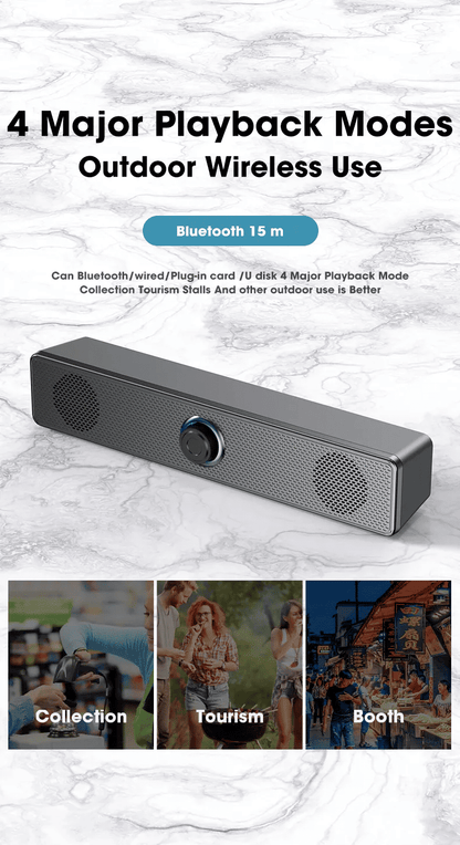 Powerful 4D Surround Bluetooth Soundbar for TV, Computer, Home Theater Stereo