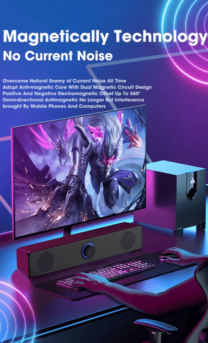 Powerful 4D Surround Bluetooth Soundbar for TV, Computer, Home Theater Stereo