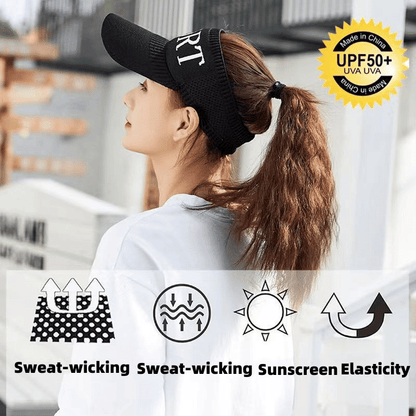 Women's Breathable Topless Sun Visor Hat - Outdoor Ladies Baseball Cap