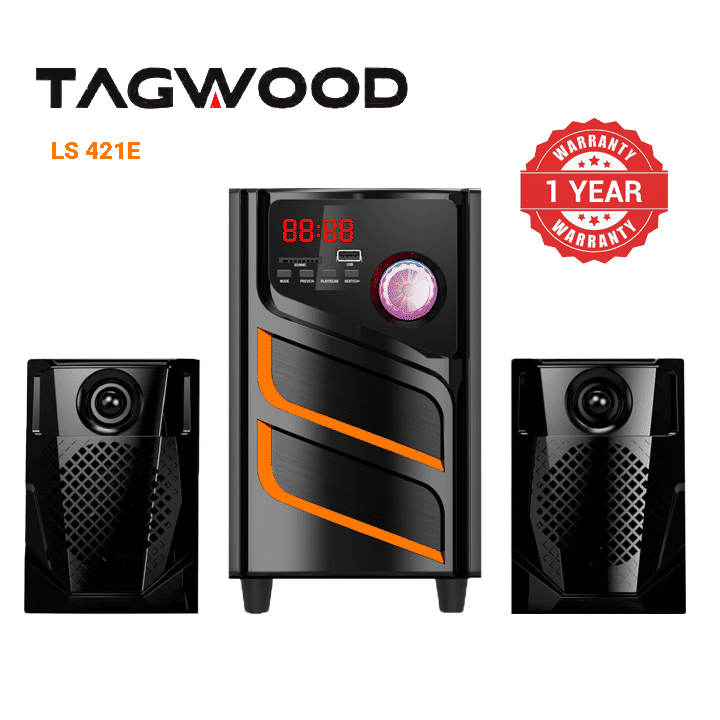 TAGWOOD LS-421E 2.1CH 6000W PMPO Home Audio Speaker System Bluetooth FM USB Powerful Bass