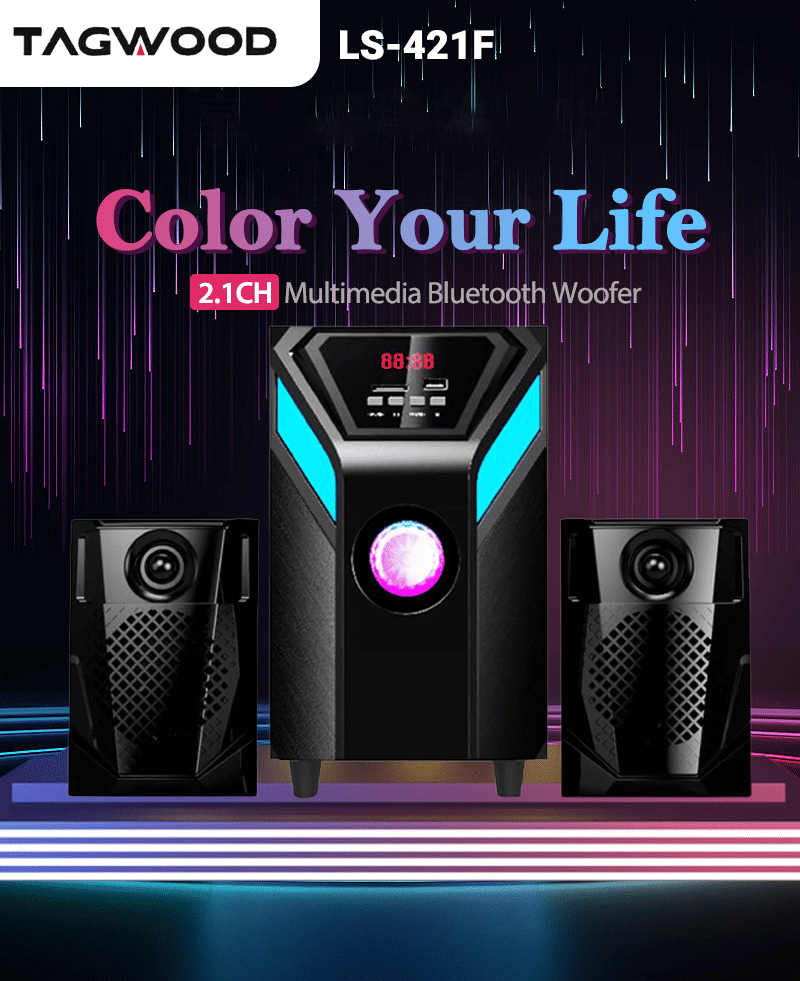 Powerful TAGWOOD LS-421F 2.1 Channel 6000W PMPO Bluetooth Subwoofer Speaker System