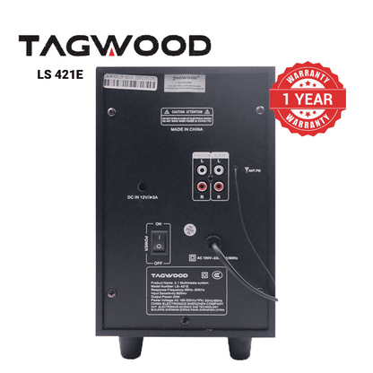 TAGWOOD LS-421E 2.1CH 6000W PMPO Home Audio Speaker System Bluetooth FM USB Powerful Bass