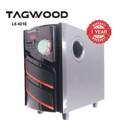 TAGWOOD LS-421E 2.1CH 6000W PMPO Home Audio Speaker System Bluetooth FM USB Powerful Bass