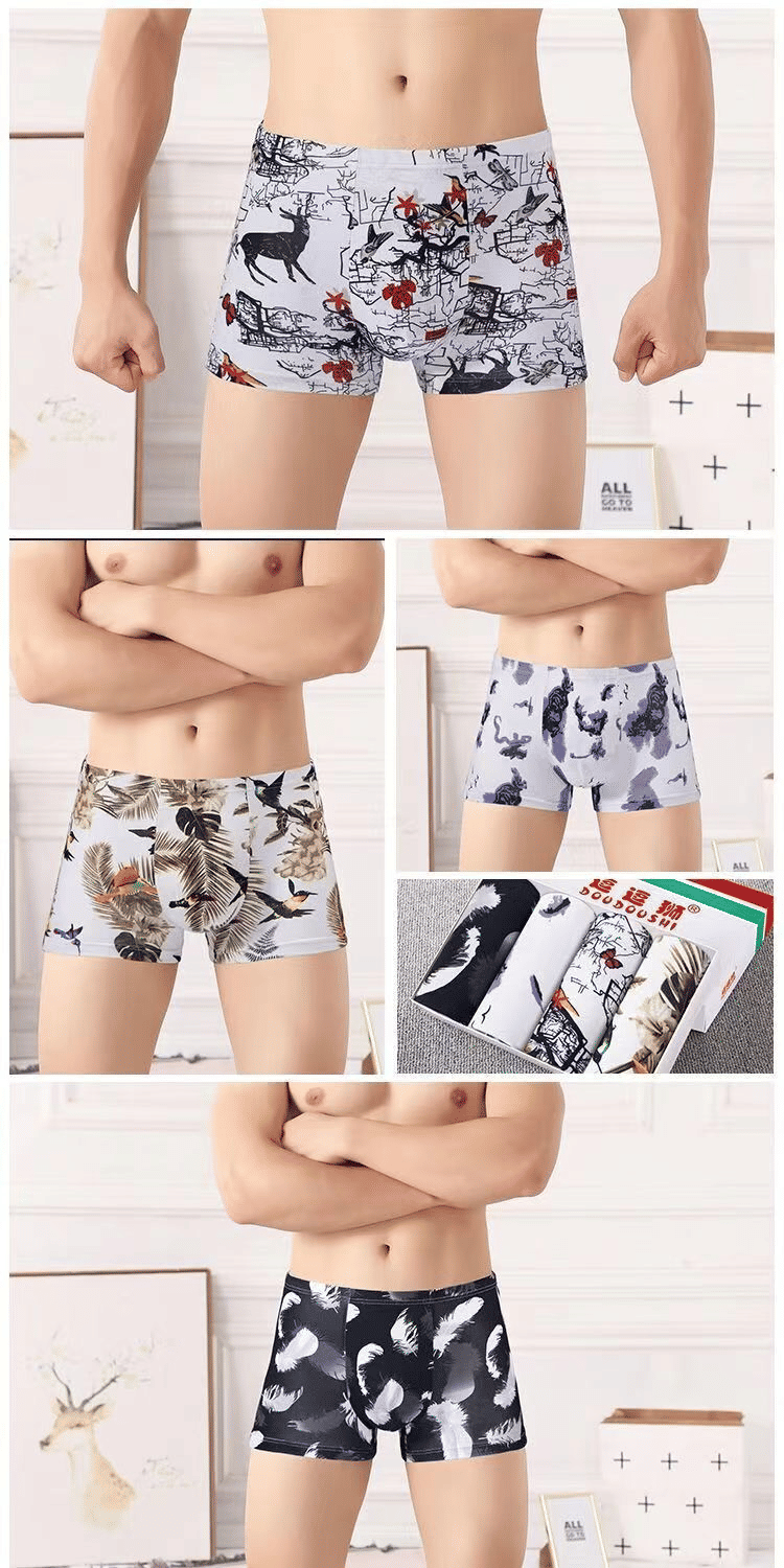 SXCHEN 4-Pack Men's Ultra-Soft Stretch Boxer Briefs | Breathable Plus Size Underwear