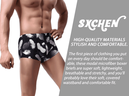 SXCHEN 4-Pack Men's Ultra-Soft Stretch Boxer Briefs | Breathable Plus Size Underwear