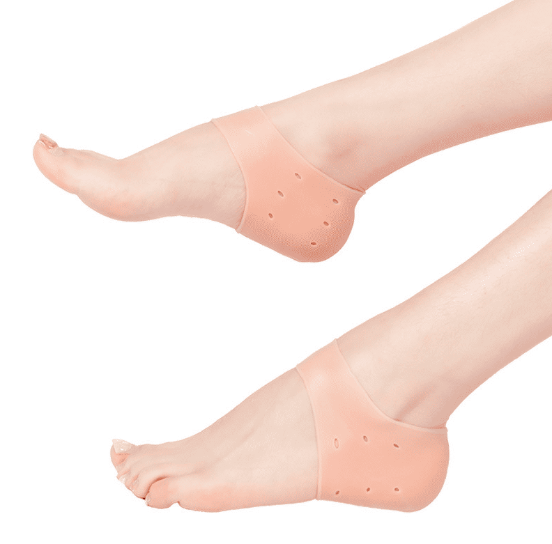 SXCHEN 2 Pairs Silicone Heel Protectors for Dry Cracked Heels & Pain Relief