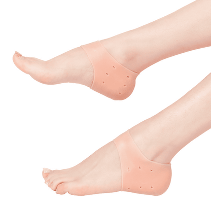 SXCHEN 2 Pairs Silicone Heel Protectors for Dry Cracked Heels & Pain Relief