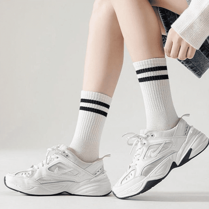 SXCHEN Unisex 5 Pairs Athletic Mid-Calf Socks - Trendy Sport & Casual