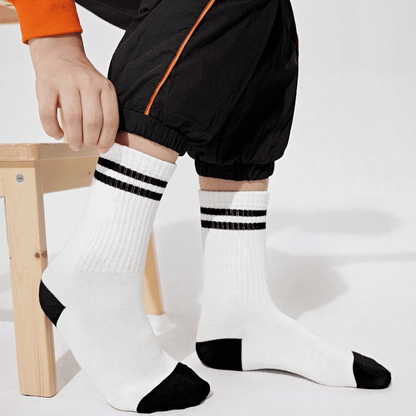 SXCHEN Unisex 5 Pairs Athletic Mid-Calf Socks - Trendy Sport & Casual